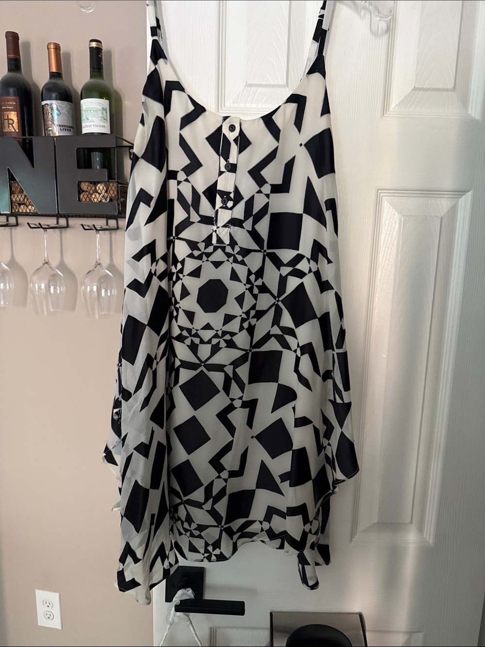 Alice + Olivia Black and White Geometric Mini Dress